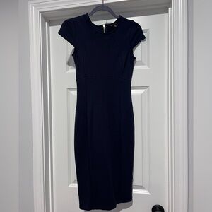 Felicity & Coco Black Bodycon Midi. Zipper Up Back. Size XS.